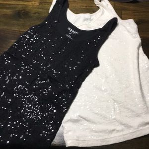 2 Old Navy S sequined tank tops